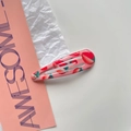 Pink water-drop BB hair clip with cute red strawberry patterns for girls and women - 37# Strawberry With Center