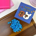 Minimalist 2cm mini square metal snap hair clips in vibrant royal blue lacquer - Sky Blue Square