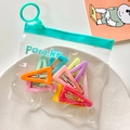 Set of colorful matte triangle hair clips for girls in various candy macaron shades - Triangle Style