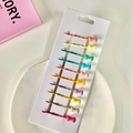 Lot de 10 barrettes à cheveux nœud mat pour filles aux couleurs de l'arc-en-ciel - Pince à Cheveux Nœud Papillon