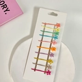 10er-Set bunte Stern-Haarklammern aus mattem Metall für Mädchen in Macaron-Farben - Hohle Stern Haarnadel