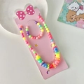 Pink cartoon candy-colored beaded necklace and bracelet jewelry set for girls - Heart Style
