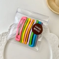 Colorful matte finish BB hair clips set in a transparent bag with handmade label - Rectangle