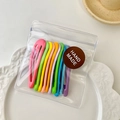 Set of 10 candy-colored metal BB hair clips in a transparent bag with handmade label - Teardrop