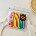 Set of 10 candy-colored macaron BB hair clips in transparent handmade packaging - Oval