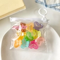 Set di 12 mini mollette a cuore colorate in plastica opaca per bambine in busta trasparente - Pinza Cuore di Gelatina