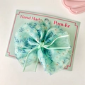 Nœud papillon en tulle vert clair à fleurs pour filles avec barrette faite à la main - Style de Barrette / Bleu