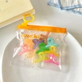 Mini jelly color hair clips set for girls in a transparent PVC zipper storage bag - Jelly Cross Claw Clips