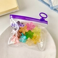 Mini jelly flower hair claws set for girls in colorful translucent resin and storage bag - Jelly Flower Claw Clips