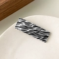 Fermaglio rettangolare minimalista per capelli con elegante motivo zebra bianco e nero - Zebra Print