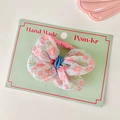 Elastico per capelli bimba con fiocco in chiffon a fiori rosa fatto a mano - Stile Scrunchie / rosa scuro