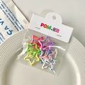 Colorful star hair clips with polka dots in various shades on white card packaging - Colorful Polka Dot Star Hair Clips (Style 1)