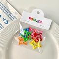 Colorful star-shaped hair clips with polka dots on a stylish display card - Polka Dot Painted Star Hair Clips (Style 4)