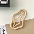 Cloud-shaped hollow wavy BB hair clip in cream beige candy color for women - Khaki