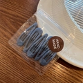 Set of 4 Morandi blue candy color BB hair clips in handmade packaging on wooden table - Haze Blue