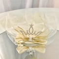 Schattige crèmekleurige kroon haarclip met strassteenster en zachte sluier voor meisjes - Broken Wit