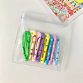 Set of 8 colorful polka dot star hair clips for girls in various dopamine bright colors - Large Water Drop