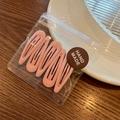 Set of four cute candy pink drop-shaped metal BB hair clips in handmade packaging - Dusty Pink