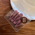 Set of 4 matte purple teardrop snap hair clips in handmade brand packaging - Dark Mauve