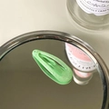 Light green glittery resin drop hair clip for kids with a shiny metallic finish - Light Green