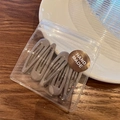 Set of 5 minimalist matte grey waterdrop BB hair clips in handmade packaging - Grey Brown