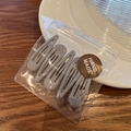 Set of 5 matte Morandi grey waterdrop BB hair clips in simple handmade packaging - True Gray