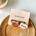 Schattige haarclips met bruine beer en hartje met CUTE inscriptie voor meisjes - Zwetende Kleine Beer