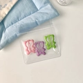 Trois barrettes à cheveux en métal mat en forme d'ours de couleurs rose, violet et vert - Combinaison Rose Violet Vert