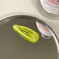 Light green glitter resin snap hair clip for kids featuring a sparkling glossy finish - Neon Yellow