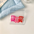 Lot de 3 barrettes ours mates aux nuances de rose, rose rouge et rouge vif - Combo Série Rose