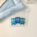 Tres lindos clips para el cabello con forma de oso azul mate en una bolsita - Juego de Tema Azul
