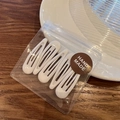 Set of five white glossy macaron candy color hair clips in minimalist handmade packaging - White