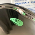 3cm mint green matte snap hair clip for kids on a glossy black display tray - Light Green