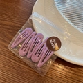 Five pieces of lilac purple macaron color metal teardrop hair clips in handmade packaging - Medium Purple