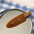 Fermaglio per capelli opaco bicolore arancione scuro e kaki stile minimalista - Cuoio