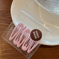 Set of four light purple macaron metal BB hair clips in handmade packaging bag - Light Purple