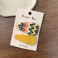 Set di fermagli per capelli BB in stile coreano con tessuto giallo e motivi colorati - Stile Intrecciato Colorato e Giallo Puro (款式2)