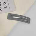 Mattgraue rechteckige BB-Haarklammer für Damen mit minimalistischem Industrie-Metall-Finish - Quadratisch / Grau