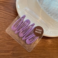 Set of 4 matte purple candy-colored BB hair clips in a transparent handmade package - Purple