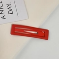 Matte rote rechteckige Haarspange mit hohlem Design und edler mattierter Oberfläche - Quadratisch / Rot