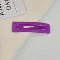 Minimalistische lila matte rechteckige BB-Haarklammer mit hohlem Mittendesign - Quadratisch / Lila