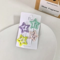 Set di quattro fermagli per capelli a stella in colori caramella viola verde giallo - Viola Stella