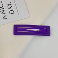 Matte purple rectangular BB hair clip with a sleek frosted finish for girls - Square / Deep purple