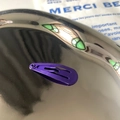 Deep purple matte metal snap hair clip for girls in a classic teardrop shape - Violet Blue