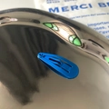 Royal blue drop-shaped metal BB hair clip with a smooth glossy lacquer finish - Dark Blue