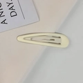 Minimalist matte cream-colored water drop BB hair clip with elegant hollow design - Teardrop / White