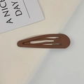 Matte dark brown teardrop metal hair clip with a minimalist aesthetic and elegant finish - Teardrop / Coffee