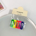 5-piece colorful metal BB hair clips set for girls in neon green, yellow, and blue - Colorful