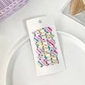 6-piece colorful striped snap hair clips set for girls on a white display card - Colorful Striped Style