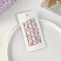 Five-piece set of colorful geometric pattern water drop hair clips on display card - Colorful Geometric V Pattern Style